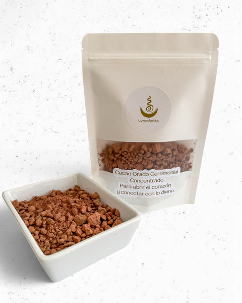 Cacao grado ceremonial concentrado, granulado premium 100 gr.