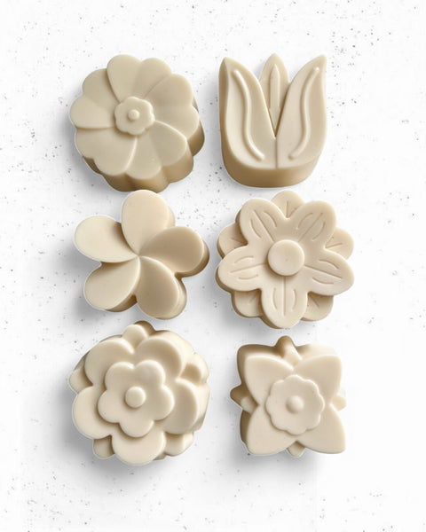 Juego de 6 Jabones flor Ivory y hojitas de romero
