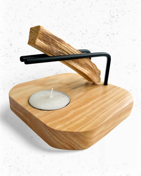 Kit Base de madera de pino para palo santo