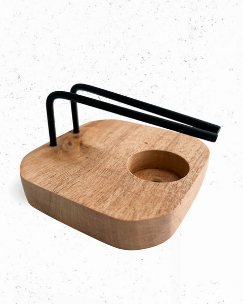 Base para palo santo, madera de caoba