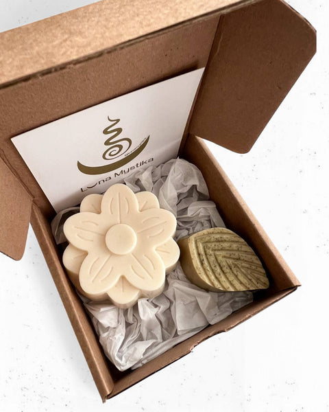 Juego de 6 Jabones flor Ivory y hojitas de romero