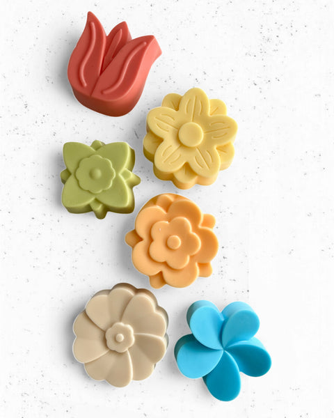Juego de 6 Jabones flores de colores